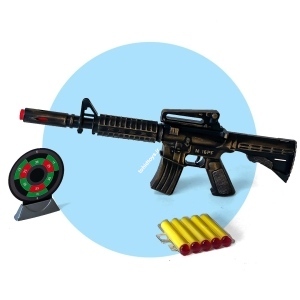 مجموعه تفنگ m16 متالیک تیر پرتابی
