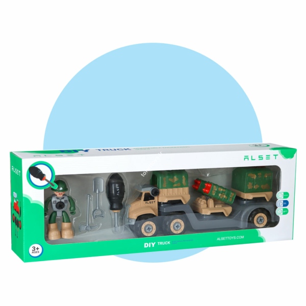 تریلر یدک کش ارتشی با آدمک کیوان تویز